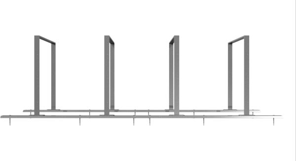 Fahrradständer als Reihenanlage Flachstahl 50x12 mm
