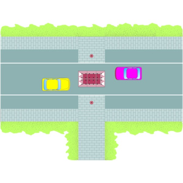 Berliner Kissen Komplett-Set, 3000 x 1800 x 65 mm, <30 km/h, rotbraun oder schwarz