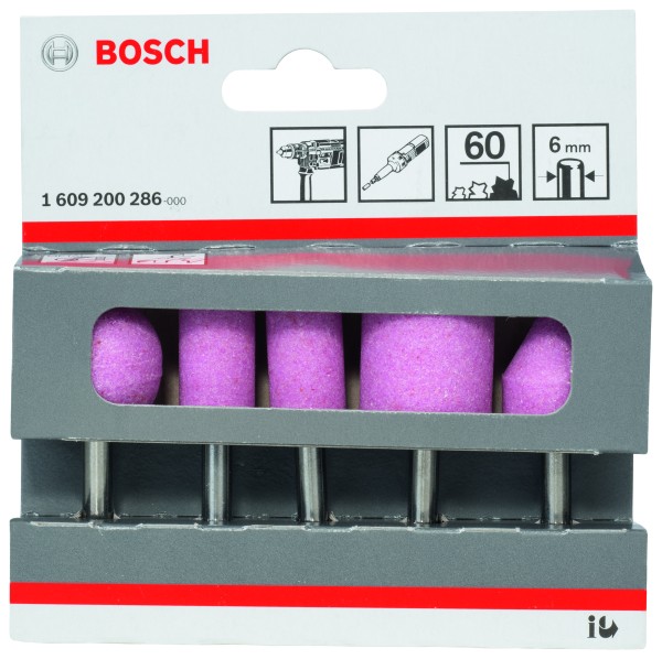 Bosch Schleifstift-Set 5 tlg. Korund 6mm Körnung 60