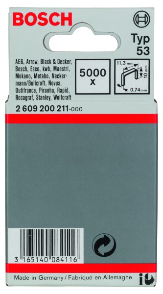 Bosch Tackerklammern 5000 Stk. 10/11,4mm Typ 53