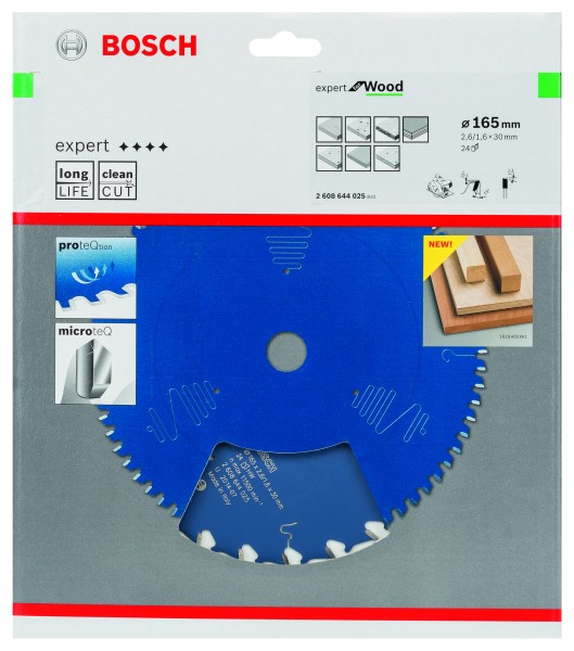 Bosch Kreissägeblatt Expert Wood 165x30mm Z24