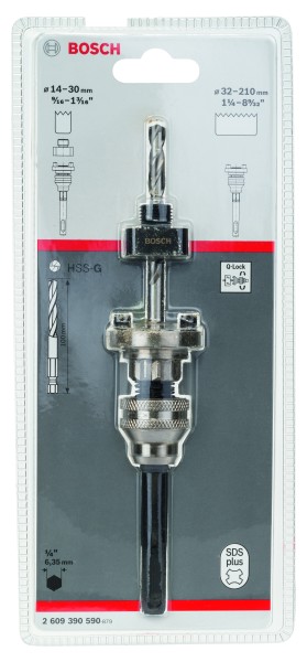 Bosch Lochsägenaufnahme 14-210mm SDS-Plus Q-Lok mit HSS-Bohrer